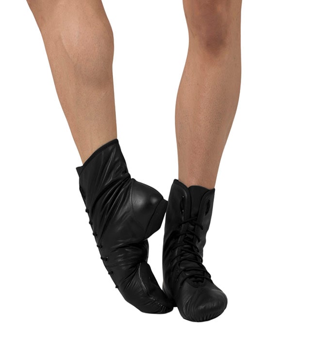 Bota de jazz em Couro Cano Alto Sola Ovinho