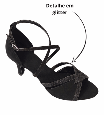 Sandália Dança de Salão com Tira em Glitter - Imagem 2
