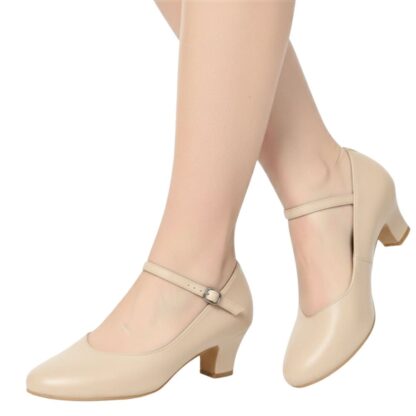 Sapato Dança Salão Salto 4 cm Solado Couro Flexível - Imagem 3